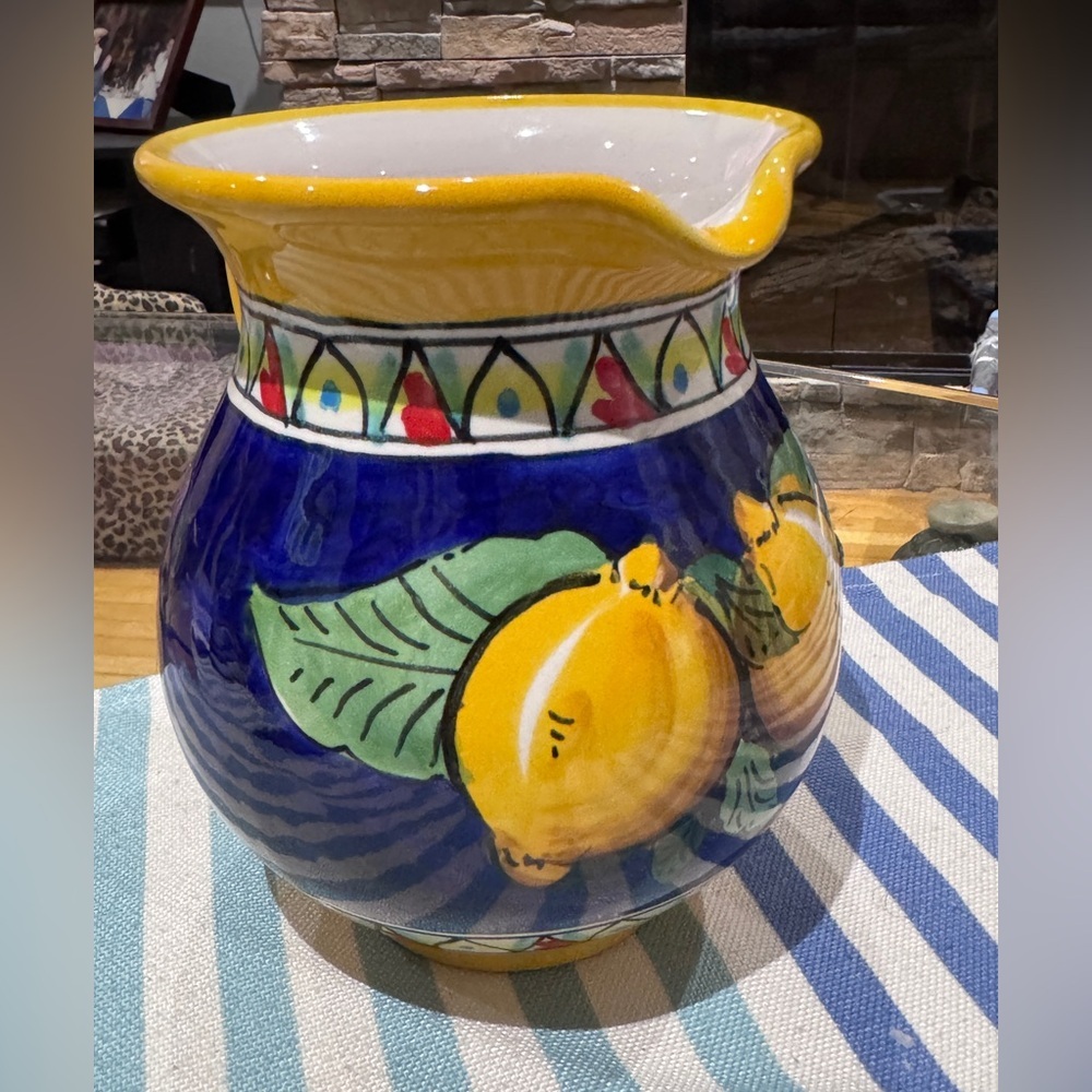 🍋✨ Hand-Painted Italian Ceramic Lemon Pitcher | Amalfi Coast Inspired Art ✨🍋